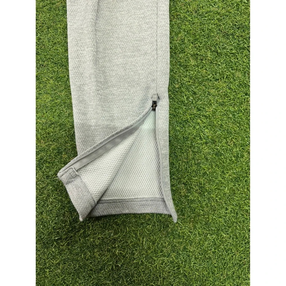 Adidas Mens S Heather Gray Textured Knit Joggers‎ Ankle Zip Sweatpants Small